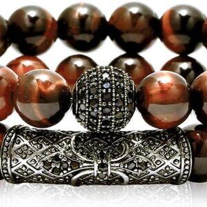 8mm Tiger Eye Stone Beads Bracelet Natural Chakra Energy Healing Yoga Jewelry fo